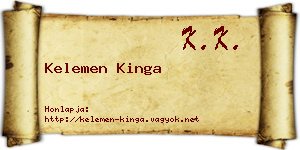 Kelemen Kinga névjegykártya